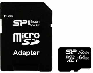Silicon Power microSDXC Elite 64GB C10/U1/UHS-I SP064GBSTXBU1V10SP